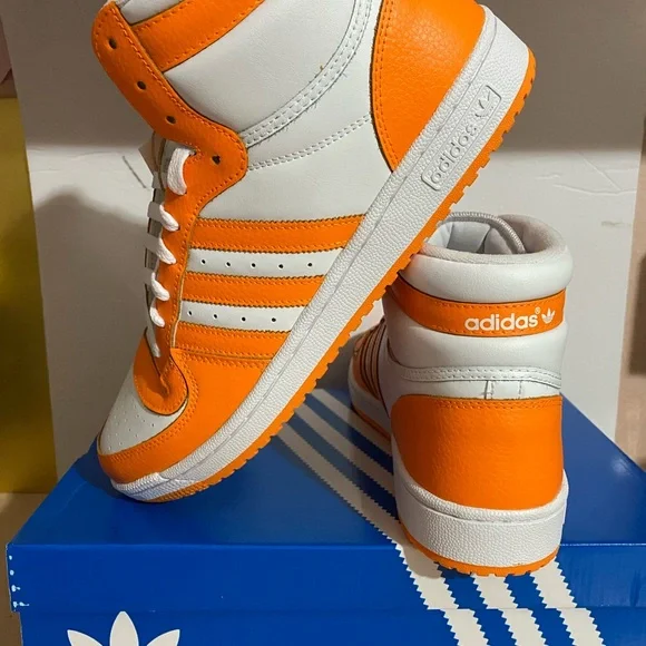 GX0758 Men Adidas High Top Sneakers TOP TEN RB Originals Orange White Shoes adidas Men main image 4